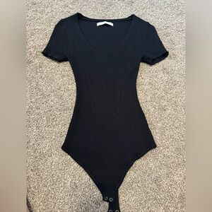 Abercrombie & Fitch Black Ribbed Bodysuit
